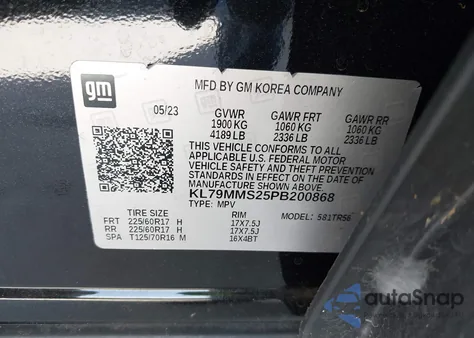 2023 Chevrolet Trailblazer Fwd Ls z USA, uszkodzony, nr VIN KL79MMS25PB200868